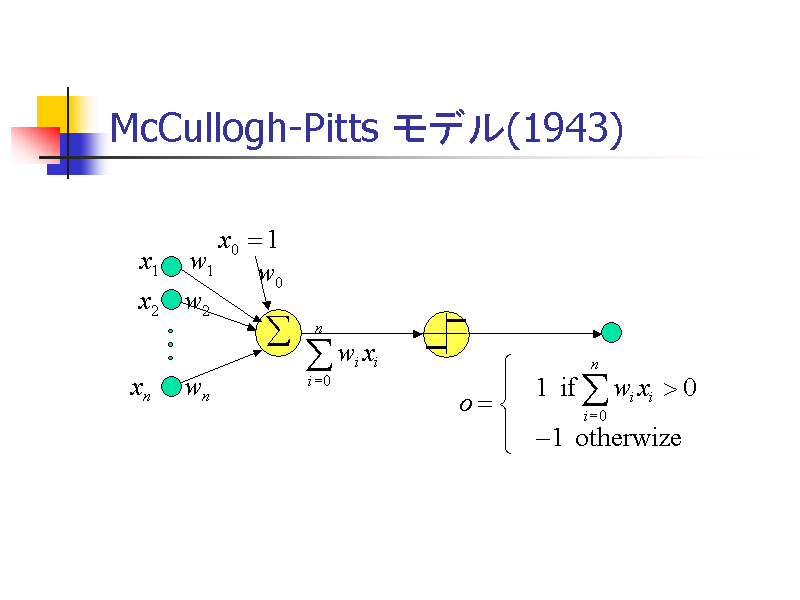 McCullogh-Pitts f(1943)